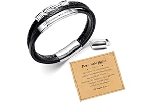SUNSH Bracciale Da Uomo, Regalo Di Laurea, Regalo per Uomo/Papà/Figlio/Nipote/Fratello/Fidanzato/Marito/Nonno, Regalo Di San Valentino/Natale/Compleanno/Graduazione