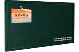 LIGHTOMORROW Pinnwand, 86 x 59 Zentimeter Filzbrett - dekorative Pinnwand, Korkbrett-Alternative für die Wand, faltbares Bilderbrett mit selbstklebendem Vision Board Gebetsbrett und 20 Pinnadeln - Dunkelgrün