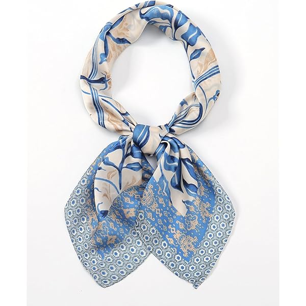 WELROG 4 Pack Raso Quadrato Sciarpa 60 * 60cm Foulard Per Donna, Bandane Di Seta, Fazzoletti Da Collo, Fascia Per La Testa
