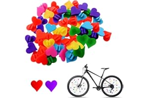 LKTFATD 70Pcs Bike Wheel Spokes Beads Heart Plastic Clip Beads Bicycle Wheel Decoration Plastic Spoke Bead Decoration Bicycle Spokes Accessories for Kids