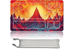 MTG Spielmatte - 60cm x 35cm, Originalkunst, rutschfeste TCG Spielmatte mit Gummiboden und genähten Kanten, Commander TCG Rollbar & Faltbare Kartenmatte (with Zone,mtg49-5)