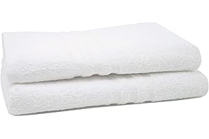 ZOLLNER Zestaw 2 ręczników kąpielowych, 100% bawełna, 70 x 140 cm, biały