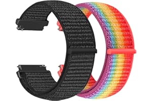 Vodtian Nylonowy pasek 20 mm, kompatybilny z Samsung Galaxy Watch 6/5/4 40 mm 44 mm / Galaxy Watch 5 Pro 45 mm / Watch 6 Classic / Watch 4 Classic / Active 2 / Garmin Vivoactive3, sportowy pasek do