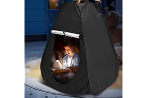 BAODBF Sensorisches Zelt zum Spielen und Entspannen,Hilfsmittel bei Autismus,SPD,Ängsten,Pop up Höhle mit Reise Tragetasche,Schwarz kinderzelte,Sensory Tent für Zuhause oder Schule