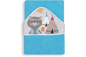 Interbaby Cape du Bain 400 GSM Coton Terry Modèle Indio Turquoise 100 x 100 cm