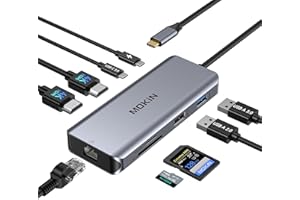 ‎MOKIN Docking Station Dual Monitor, 9 in 1 USB C Hub Ethernet mit 2 HDMI 4K, RJ45, 100W PD, 5 Gbps USB C&A 3.0,SD&MicroSD, USB C Dock Ethernet zu Dual Display, Dual HDMI Adapter für Dell/Surface/MacBook
