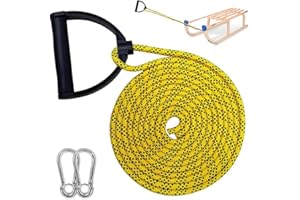 Casenly Corda da Slitta, Guinzaglio per Slittini con Manico 4 m Fune da Slitta Corda da Arrampicata di Sicurezza per Alpinismo Campeggio Sportivo All'aperto