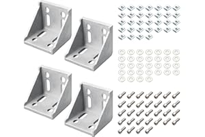 EYPINS 4 Pezzi 6060 Staffa Angolare di Alluminio,Supporto Angolare in Lega 90 Gradi a Forma di L (60*56*56 mm)