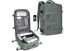 SZLX Großer Reiserucksack Damen,Ryanair Handgepäck 40x20x25 Rucksack Easyjet Cabin Bag 45x36x20 Rucksack Wasserdicht Laptop Business Herren Reiserucksack Handgepäck Flugzeug mit Schuhfach