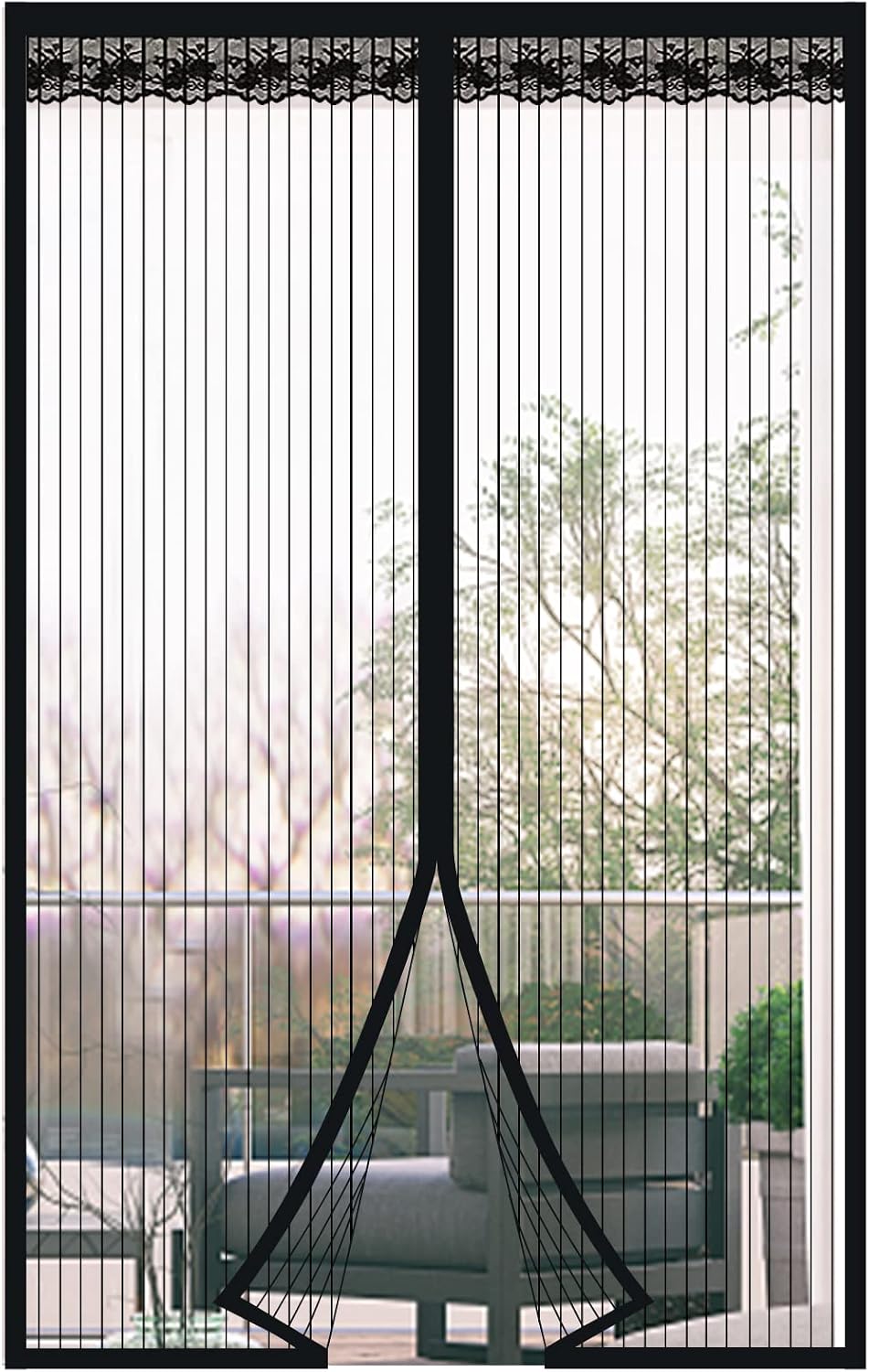 DIKER Mosquitera Puerta Magnetica mosquiteras para puertas 90x210cm cortina mosquitera puerta exterior Cierre Automático para dormitorio balcón sala de estar puerta de patio, Negro