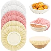 Mispudin 6 Pieces Bread Fermenter Lids, Reusable Bowl Covers, Elastic Fermentation Covers, Bread Baking Accessories (White, A