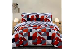 Indus Textiles 100% Pure Cotton Reversible Patterned Duvet Cover Sets Geometric - Double