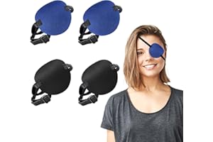 VEKXAR 4 Pezzi Bende Per Occhi, Bende Per Occhi Per Adulti Benda Per Occhi Medica Bende Per Occhi Pirata Per Adulti Bende Per Occhi Regolabili Con Fibbia Per Ambliopia Bende Per Occhi Pigri (Nero/Blu)