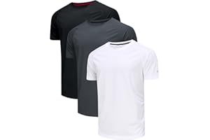 CHENJUNRONG 3 Pack T-Shirt Sportive da Uomo Traspiranti Ad Asciugatura Rapida Magliette A Manica Corta Camicia Funzionale Asciugatura Rapida Traspirante Corsa Camicia da Allenamento A Manica Corta Uomo