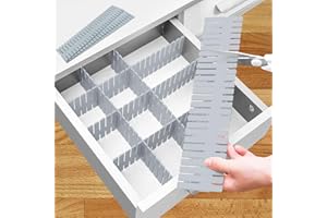 GIAK Separator do szuflad, regulowany, system organizacyjny z przegródkami, do szafy, na bieliznę, skarpety, do samodzielnego wykonania, organizer na biurko, kolor niebieski, 16 sztuk