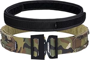 IDOGEAR 2'' Cintura Tattica Militare Molle con 1,75'' Cintura Interna Set Sgancio Rapido Fibbia Metallica Cintura Heavy Duty Hook-And-Loop