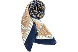 DAMILY Sciarpe Maschile Bandana Quadrato Morbido Paisley Sciarpa di Seta Legare Liscio Banchetto Ascot Costume Fazzoletto, Esercito verde, M