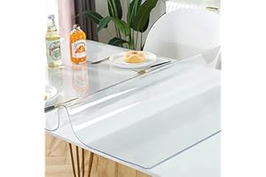 OHWODA Transparente Cubiertas 45x150cm, Alta Temperatura Resistente Aceite, Manteles Hule Modernos Cortar fácilmente, Hule Mesa para Suelos, Superficies de Jardín, Filete 2mm