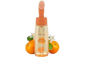 VITALITY VEGAN Limpiador Facial Para Todo Tipo De Piel Con Vitamina C Antioxidante, Desmaquillante, Hidratante. Espuma Limpiadora Facial Con Cepillo Tonifica y Limpia La Piel. Limpiador de Poros 240 mL Vitamina C