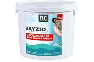 Höfer Chemie 1 x 5 kg Granulé de Chlore Choc pour Piscine – Hautement Efficace, Rapidement Soluble, Désinfection Ultra-Rapide pour Une Eau Propre et Hygiénique