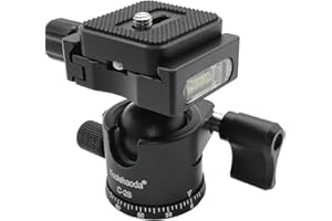 Koolehaoda Mini statyw do aparatu głowica kulowa mini głowica kulowa niski środek ciężkości do aparatów Canon Nikon Sony DSLR ILDC, maksymalne obciążenie 6 kg (C-28 czarny)