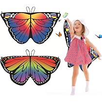 Cape Ailes De Papillon Pour Enfant - Déguisement Léger En Polyester, Ajustable - Pour Halloween, Fête, Carnaval