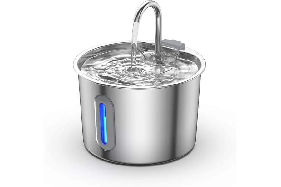 Cat Water Fountain for Drinking,Advanced 304 Stainless Steel 2.2L/74oz with Detachable Tank, Easy to Clean, Automatic Pet Fountain Cats Water Dispenser, Auto Kitty Watering Supplies, Dogs