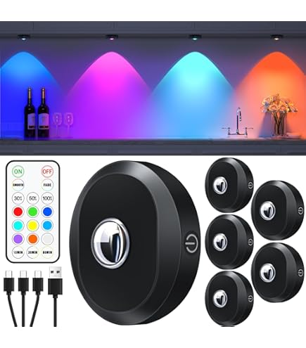 Zeadio Lampes D'armoire Avec Télécommande, éclairage LED Rechargeable