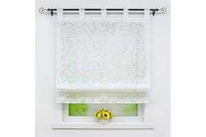 Joyswahl rolety rzymskie z pętelkami, firany "Jessica", szer. x wys. 100 x 140 cm, białe drzewo, 1 szt.