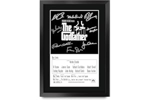 HWC Trading The Godfather Part 1 The Cast Al Pacino Marlon Brando Gifts, autografo autografato per fan del film Memorabilia – A3 incorniciato