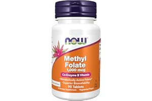 Now Foods, Methyl Folate (Acide Folique), 1.000 mcg, 90 Comprimés végétaliens, Testé en Laboratoire, Vitamine B9, Sans Gluten, Sans Soja, Végétarien