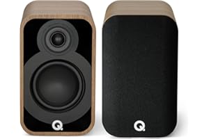 Q ACOUSTICS 5010 Compact Bookshelf Speakers Pair Holme Oak - 4.5" Mid/Bass Driver, 1" Tweeter - TV Surround Sound System - Vinyl Record Player Hifi