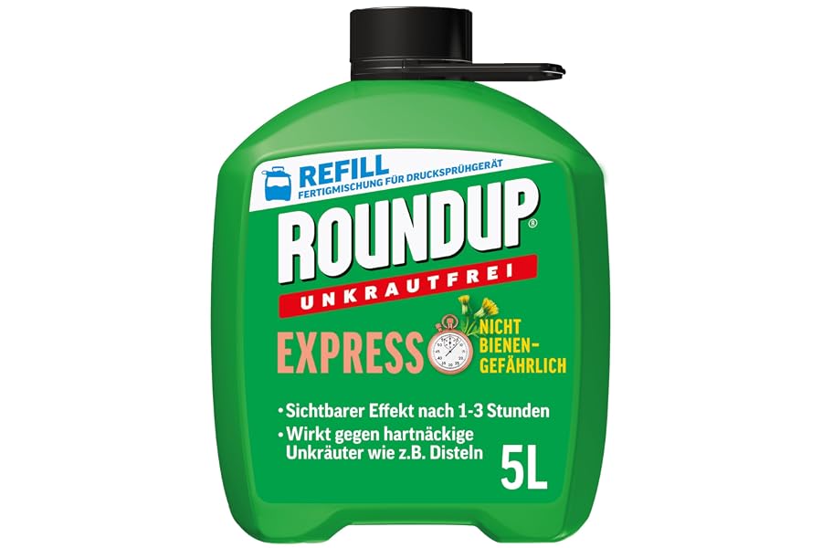 Roundup Unkrautfrei Express 5L Refill gegen Unkraut in Ziergärten