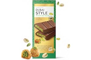 ‎WASHYS Dubai Style Schokolade (XL) mit Pistazie & Kunafeh Engelshaar Kadaif - Nach Leckeren Rezeptur! Virale TikTok Hype Schokolade - EXTREM Schneller Versand (93g, Milchschokolade)