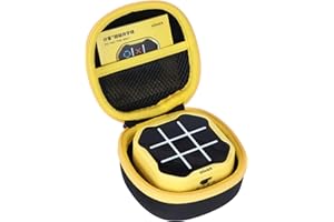 Lebakort Hart Tasche Hülle Etui für GiiKER Tic Tac Toe Bolt Tragbare 3-in-1 Puzzle-Spielkonsole (Schwarzer + gelber Reißverschluss)