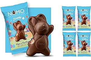 PVL TRADE Vegan Chocolate Easter Bunny by NOMO - Dairy Free - Gluten Free - Egg Free - Nuts Free - Pack of 4