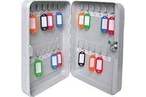 kippen 10001SA Armario Llavero con 24 Ganchos. Color Silver. Dimensiones: 250 x 75 x 200 mm, Plateado, Dimensioni: 250x75x200 mm