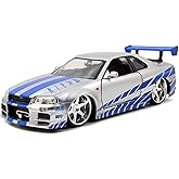 Jada Jazwares Toys Fast and Furious 1 24 Diecast Nissan Gt R R34 Vehicle, Silver