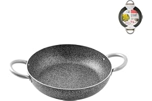 Home Family Stone Tegame Antiaderente con 2 Manici, Pietra, Nero/Grigio, 40 cm
