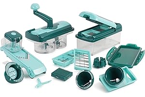 Genius A34064 Nicer Dicer Fusion Smart 23tlg Gemüseschneider blau - Spiralschneider zum Gemüse schneiden mit Twist, Slicer, Julietti aus TV-Werbung