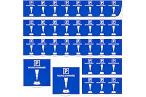 jiawaggag Lot de 30 Disque Stationnement Zone Bleue Disque Parking en Carton Disque Horodateur Voiture 15x15cm Disque Stationnement Papier Voiture Accessoires Auto
