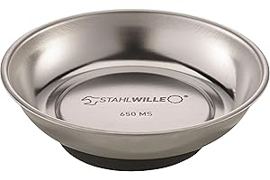 STAHLWILLE Magnetschale, Durchmesser 108 mm, zur Aufbewahrung von Schrauben und Muttern | Magnet-Teller, flexible Anbringung an metallischen Oberflächen
