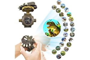 MUSUNFE Watch with 24 Dinosaur Projection Patterns Cartoons Kids Digital Dinosaur Watch Toys for Boys Girls Childrens Toys Watch with Lid Adjustable Date & time Projector Watch (Multicolor)