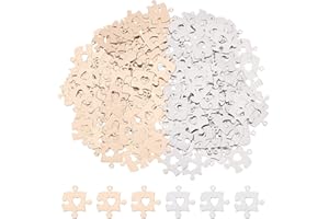 DICOSMETIC 200 Uds Rompecabezas de 2 Colores con Dijes de Corazón Dijes de Concientización Sobre el Autismo Dijes de Amor de Corazón Relación Joyería Única Dijes Colgantes de Latón