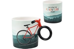 Winkee - Rowerowy kubek do kawy – stylowa filiżanka do kawy z uchwytem rowerowym I kubek do herbaty i idealny dodatek rowerowy