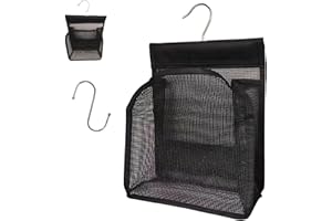 ClcIosis Wäscheklammerbeutel für Draußen, Einfacher Aufhängehaken Klammerbeutel für Wäscheklammern, Schwarz Wäscheklammerkorb, Tragbar Verwendet Familienbader und Garten im Freien