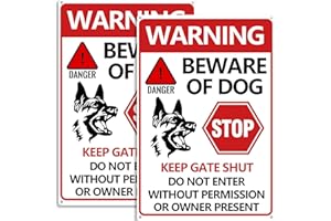 HUNDOPONY Beware of Dog Sign Warning Tin Signs Beware of Dog Signs for Fence Keep Gate Shut 7.9'' x 11.8'' Beware of the Dogs Sign Outdoor Gate Rust Weatherproof for Fence Door