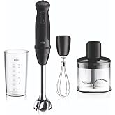 Braun MultiQuick 5 - Mixeur Plongeant, 21 Vitesses Variables, 1000W, Noir | Mixeur Plongeant avec Pied Acier Inoxydable, Syst