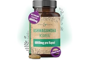 ‎CDF SPORTS & HEALTH SOLUTIONS Ashwagandha KSM-66 Kapseln - Ultra Hochdosiert 6000mg pro Kapsel – Reines Extrakt ohne Zusätze – 100 Ashwagandha Kapseln – KSM66 Withanolide