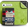 Koala Lens Cleaning Cloth | Japanese Microfiber | Glasses Cleaning Cloths | Eyeglass Lens Cleaner | Eyeglasses, Camera, VR/AR Headset, and Screen Cleaner | Black & Green (Pack of 6)